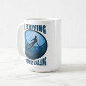 Freizeit - Der Ozean nennt Unterwassertaucher Kaffeetasse (Vorderseite Links)