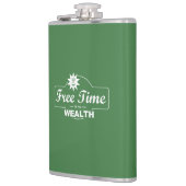 Freizeit ist mein Reichtum Flachmann (Links)