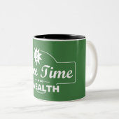 Freizeit ist mein Reichtum Zweifarbige Tasse (VorderseiteRechts)