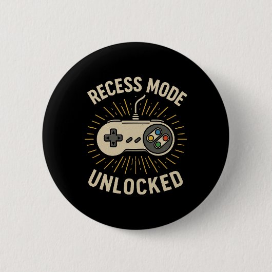 Freizeit-Modus freigeschaltet Retro-Schul-Gamer-Co Button (Vorderseite)