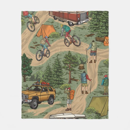 Freizeit Vintage nahtlose Muster mit h Fleecedecke (Vorderseite)