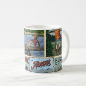 Freizeit Vintage Plakate Set mit Kanu  Kaffeetasse (VorderseiteRechts)
