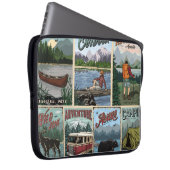 Freizeit Vintage Plakate Set mit Kanu Laptopschutzhülle (Vorne Rechts)
