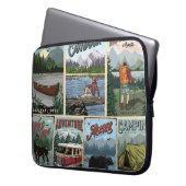 Freizeit Vintage Plakate Set mit Kanu Laptopschutzhülle (Vorderseite Links)
