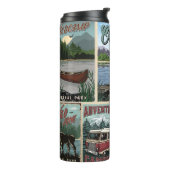 Freizeit Vintage Plakate Set mit Kanu Thermosbecher (Nach links gedreht)