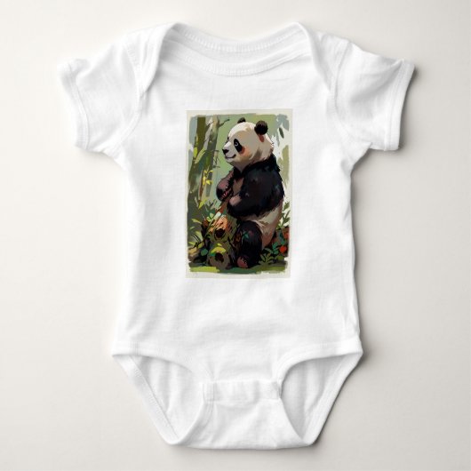 Freizeitbär - Panda Bear Baby Strampler (Vorderseite)