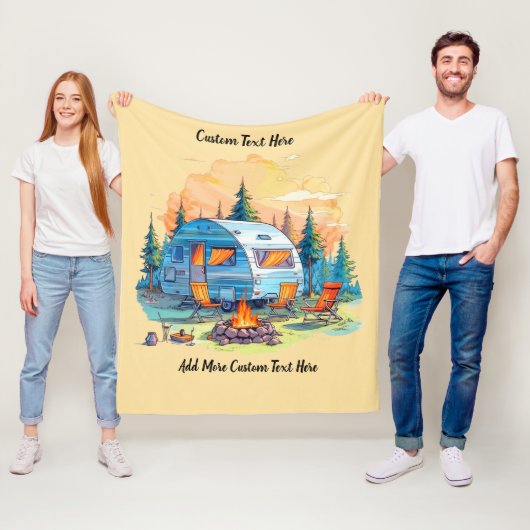 Freizeitfahrzeug Camping Lagerfeuer anpassen Fleecedecke (Beispiel)