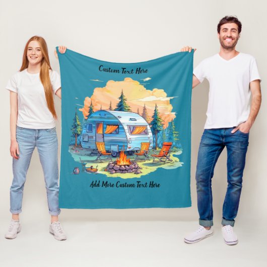 Freizeitfahrzeug Camping Lagerfeuer anpassen Fleecedecke (Beispiel)