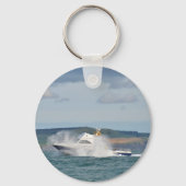 Freizeitfischboot Schlüsselanhänger (Vorderseite)