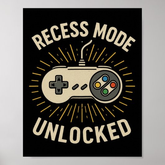 Freizeitmodus freigeschaltet Retro-Schul-Gamer-Con Poster (Vorne)