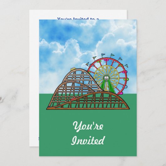 Freizeitpark Einladung (Vorne/Hinten)