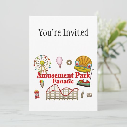 Freizeitpark Fanatic Einladung (Stehend Vorderseite)