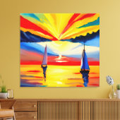 Freizeitsegeln Leinwanddruck (Insitu (Wohnzimmer))