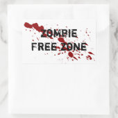 Freizone Zombie Rechteckiger Aufkleber (Tasche)