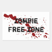 Freizone Zombie Rechteckiger Aufkleber (Vorderseite)