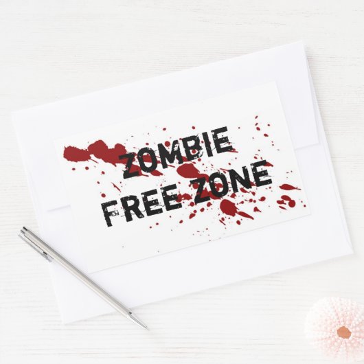 Freizone Zombie Rechteckiger Aufkleber (Umschlag)