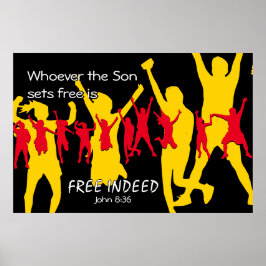 FREIZÜGIGKEIT | John 8:36 BLACK Poster