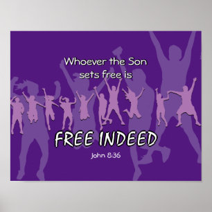 FREIZÜGIGKEIT John 8:36 LILA Poster