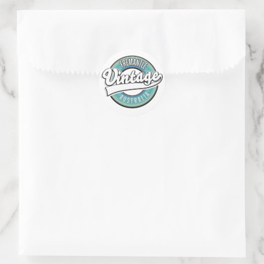 Fremantle australia Vintages Logo. Runder Aufkleber (Tasche)
