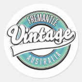 Fremantle australia Vintages Logo. Runder Aufkleber (Vorderseite)
