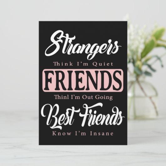 Fremde denken, ich bin still und Freunde denken, d (Stehend Vorderseite)