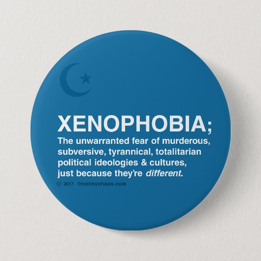 Fremdenfeindlichkeit definiert button (Vorderseite)