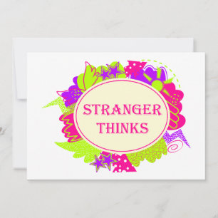Fremder denkt Zitat im Stil einer 80er-Jahre-TV-Sh Einladung