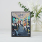 Fremder im Bus Gemälde von Alfred Fox Postkarte (Stehend Vorderseite)