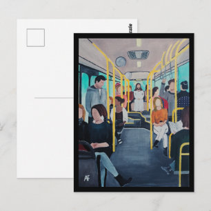 Fremder im Bus Gemälde von Alfred Fox Postkarte