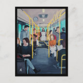 Fremder im Bus Gemälde von Alfred Fox Postkarte (Vorderseite)