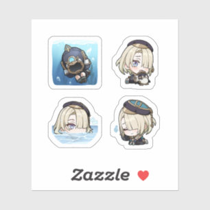 Freminet Genshin Impact 4er Stickerbogen Aufkleber