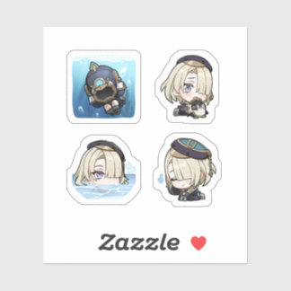Freminet Genshin Impact 4er Stickerbogen Aufkleber