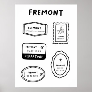 Fremont - Briefmarke Collection   Vintages Design Poster