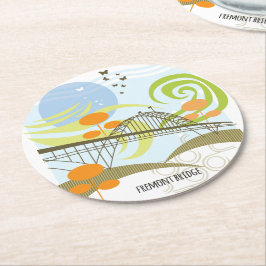 Fremont-Brücken-Portland-Untersetzer Runder Pappuntersetzer