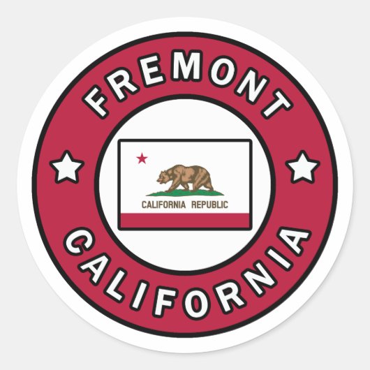 Fremont California Runder Aufkleber (Vorderseite)