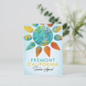 Fremont California Sunshine Travel Postkarte (Stehend Vorderseite)