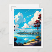 Fremont California Vintage Illustration Postkarte (Vorne/Hinten)