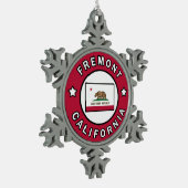 Fremont Kalifornien Schneeflocken Zinn-Ornament (Links)