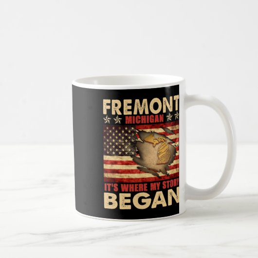 Fremont Michigan Usa Flag 4. Juli Kaffeetasse (Rechts)