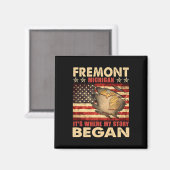 Fremont Michigan Usa Flag 4. Juli Magnet (Vorderseite/Rückseite)