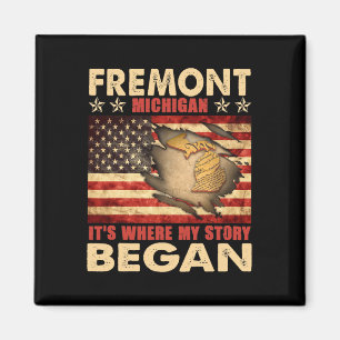 Fremont Michigan Usa Flag 4. Juli Magnet