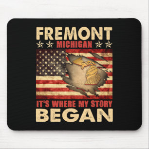 Fremont Michigan Usa Flag 4. Juli Mousepad