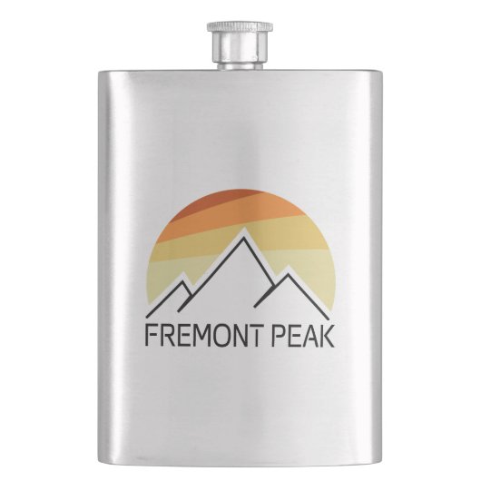 Fremont Peak Wyoming Retro Flachmann (Vorderseite)