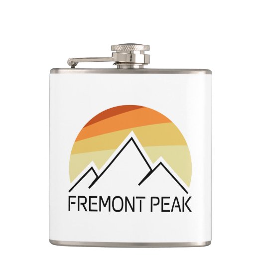 Fremont Peak Wyoming Retro Flachmann (Vorderseite)
