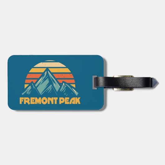 Fremont Peak Wyoming Retro Türkis Gepäckanhänger (Rückseite horizontal)