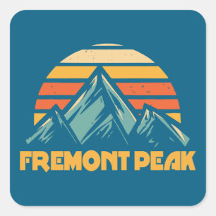 Fremont Peak Wyoming Retro Türkis Quadratischer Aufkleber