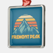 Fremont Peak Wyoming Retro Turquoise Ornament Aus Metall (Links)