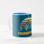 Fremont Peak Wyoming Retro Turquoise Zweifarbige Tasse (Vorderseite Links)