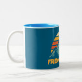 Fremont Peak Wyoming Retro Turquoise Zweifarbige Tasse (Links)