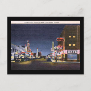 Fremont St. bei Nacht, Las Vegas, NV Vintage Postkarte